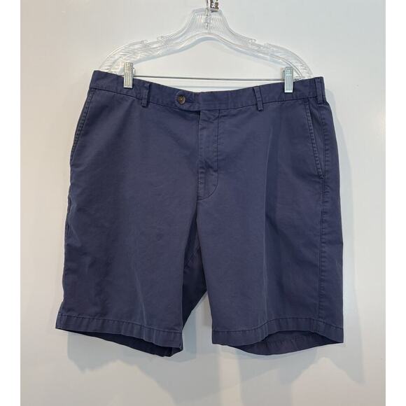 Peter Millar Blue Pima Cotton Flat Front Chino Shorts Mens Size 38 (1669) FLAWS‎ - Picture 1 of 6